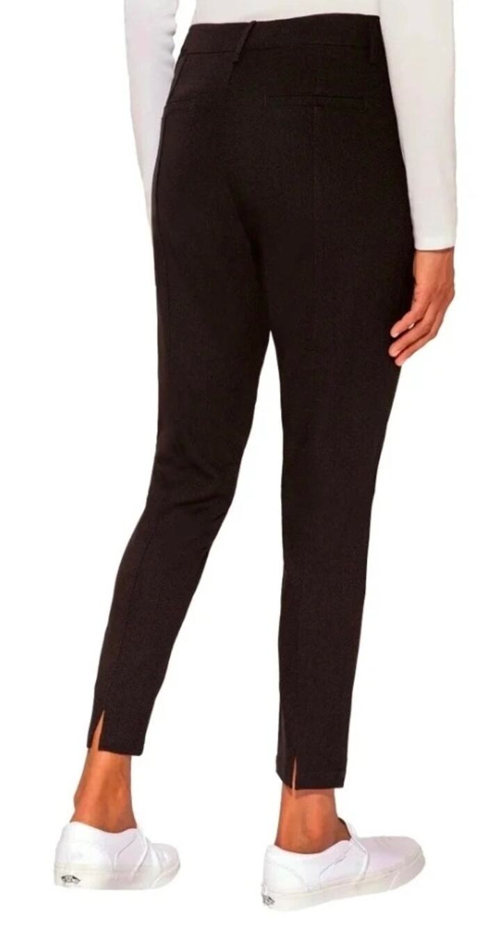 NWT Mario Serrani Pull On Textured Ankle Pants Black Slim Career Casual XXL
